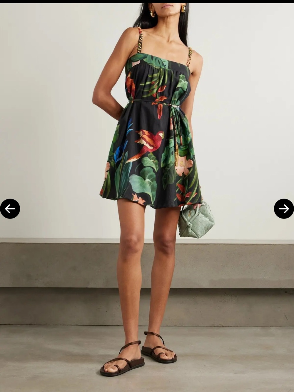 NWT FARM Rio Macaw Fiesta Black Mini Dress Size XS
